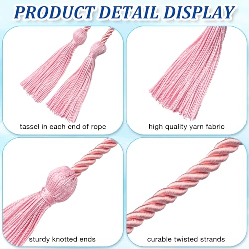 Image of ONUPGO Pink Graduation Cord, 68 inch Graduation Honor Cords, 2026 Rayon Braided Tassel Cord Long Robe Honor Rope for College Graduation Students and Bachelor Gown
