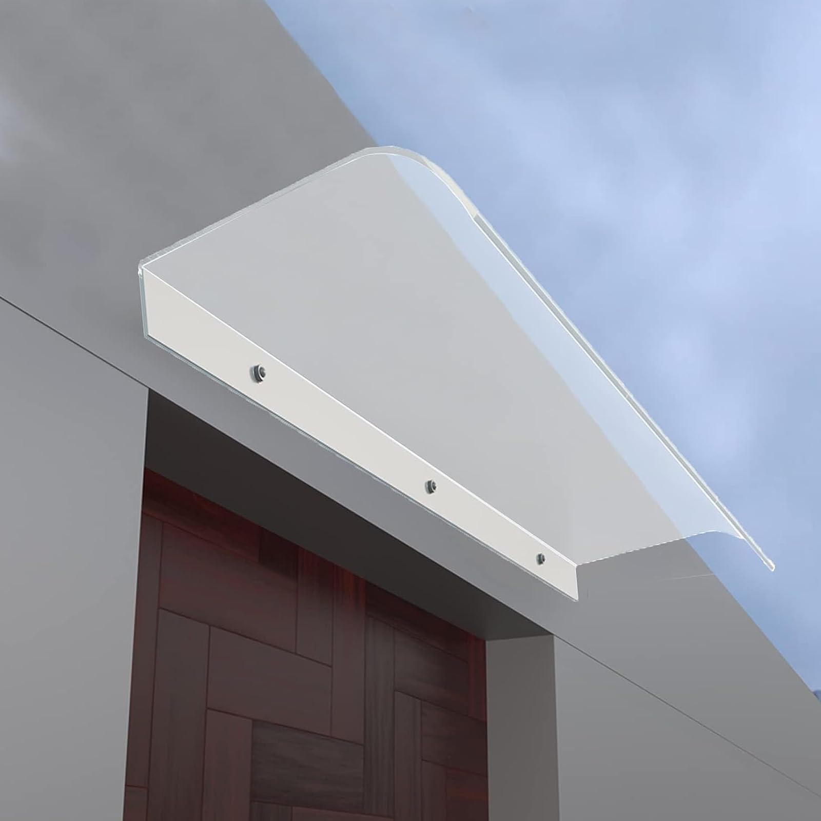 GJZQDKX Outdoor Garden Canopy Porch Awning Shelter with Transparent Front Door 3.5mm Thick Polycarbonate Cover Roofing for Window Rain Shelter UV and Snow Protection 50x250cm/20 x98