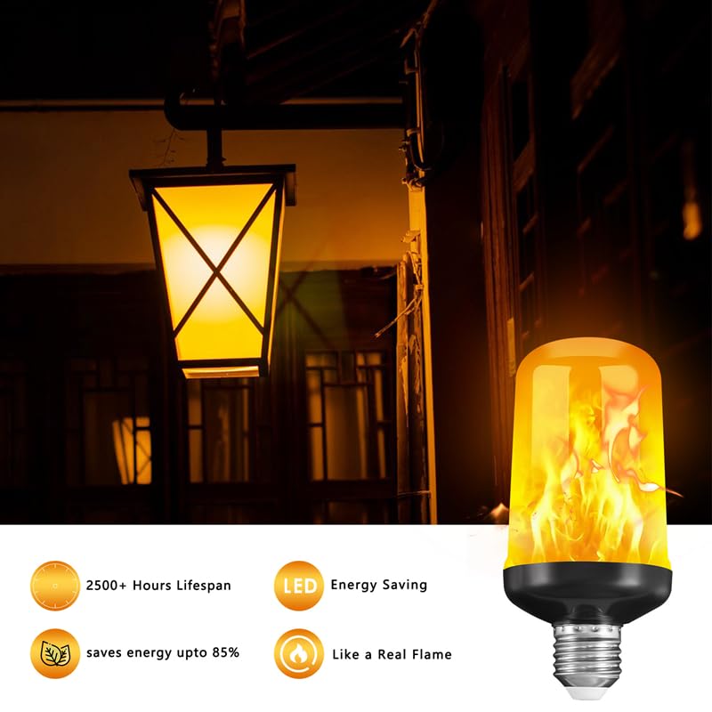 Kopinma E27 Flame Light Bulb, LED Flame Effect Bulb, Flickering Decorative Realistic Fire Lamps - Image 4