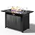 Royalcraft 43” Outdoor Propane Fire Table Set with Heavy-Duty Glass Stones, Glass Wind Guard, Lid & Water-Resistant Cover, 50,000 BTU Metal Fire Pit Table, Rectangle Fire Pit Table for Patio, Deck