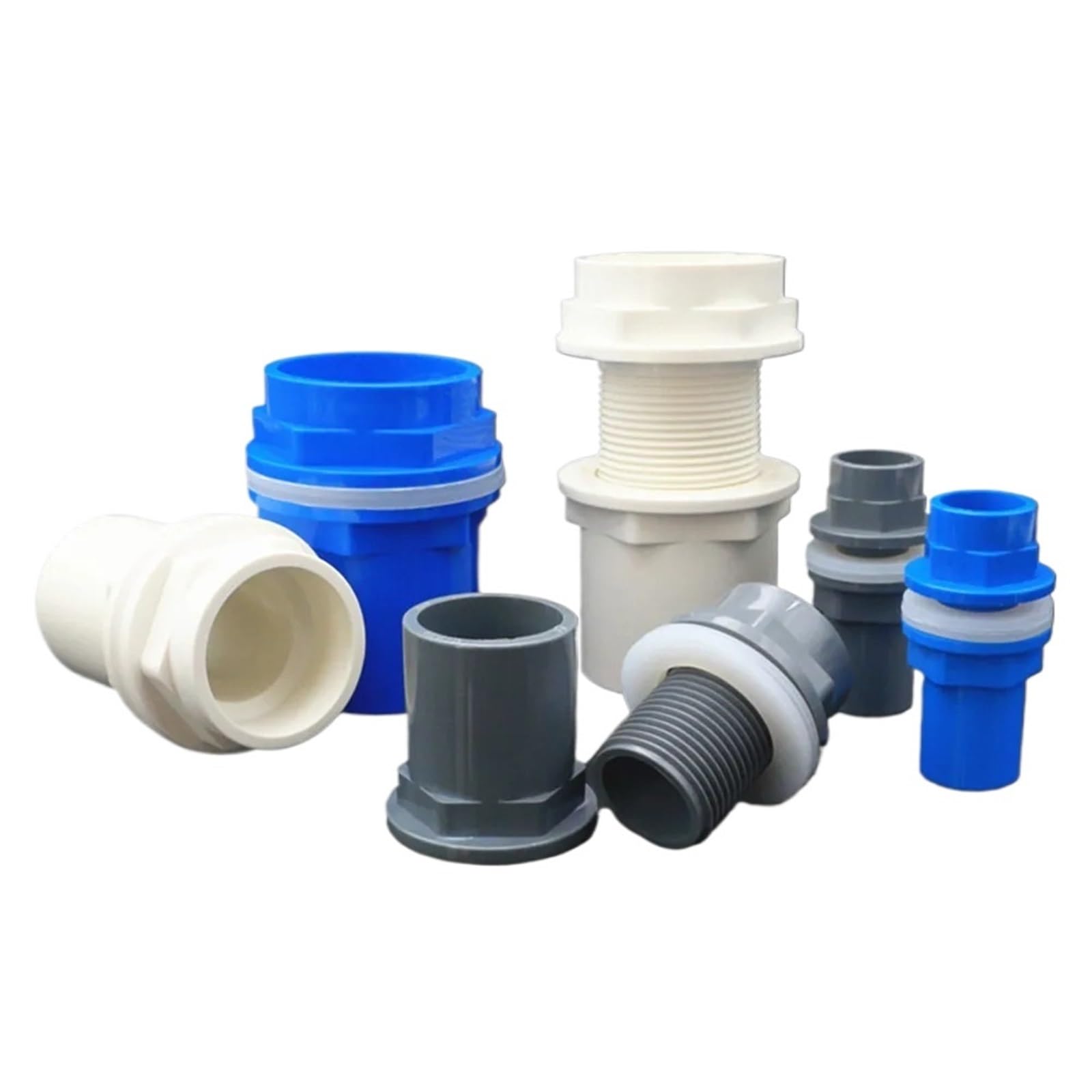 I.D 20/25/32/40/50mm PVC Pipe Connectors Thicken Fish Tank Drain Pipe Joints Garden Irrigation Water Supply Tube Drainage Parts(White,ID 40mm)