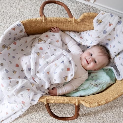 Image of aden + anais Swaddle Blanket, Boutique Muslin Blankets for Girls & Boys, Baby Receiving Swaddles, Ideal Newborn & Infant Swaddling Set, Perfect Shower Gifts, 2 Pack, Hogwarts Essentials