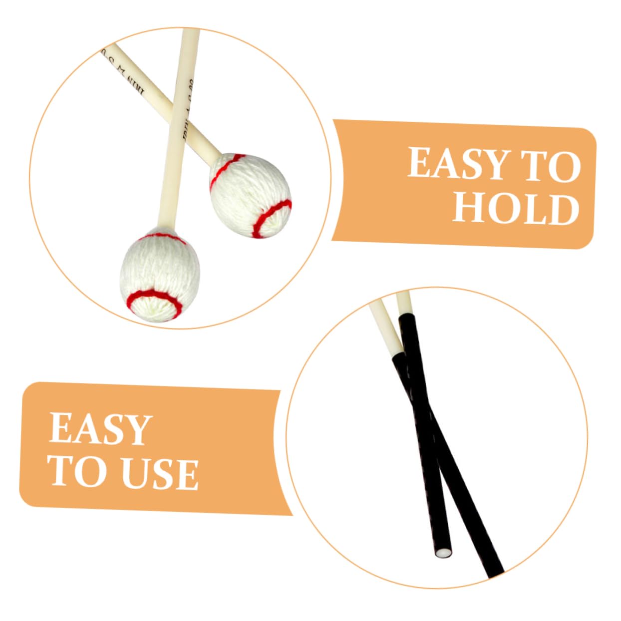 HEMOTON 2 Pares De Mazos De Marimba Accesorios Para De Lengua Baquetas De Escenario Mazos De De Lengua Accesorio De Percusión Palos De Percusión De Xilófono Baquetas