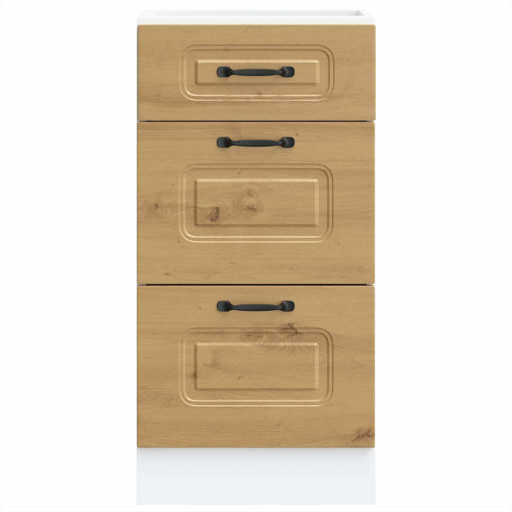 Küchenunterschrank Kalmar, Artisan-Eiche Holzwerkstoff, 40x46x81,5 cm, mit verstellbaren Füßen, ideal für Küche, Lagerung und Speisekammer