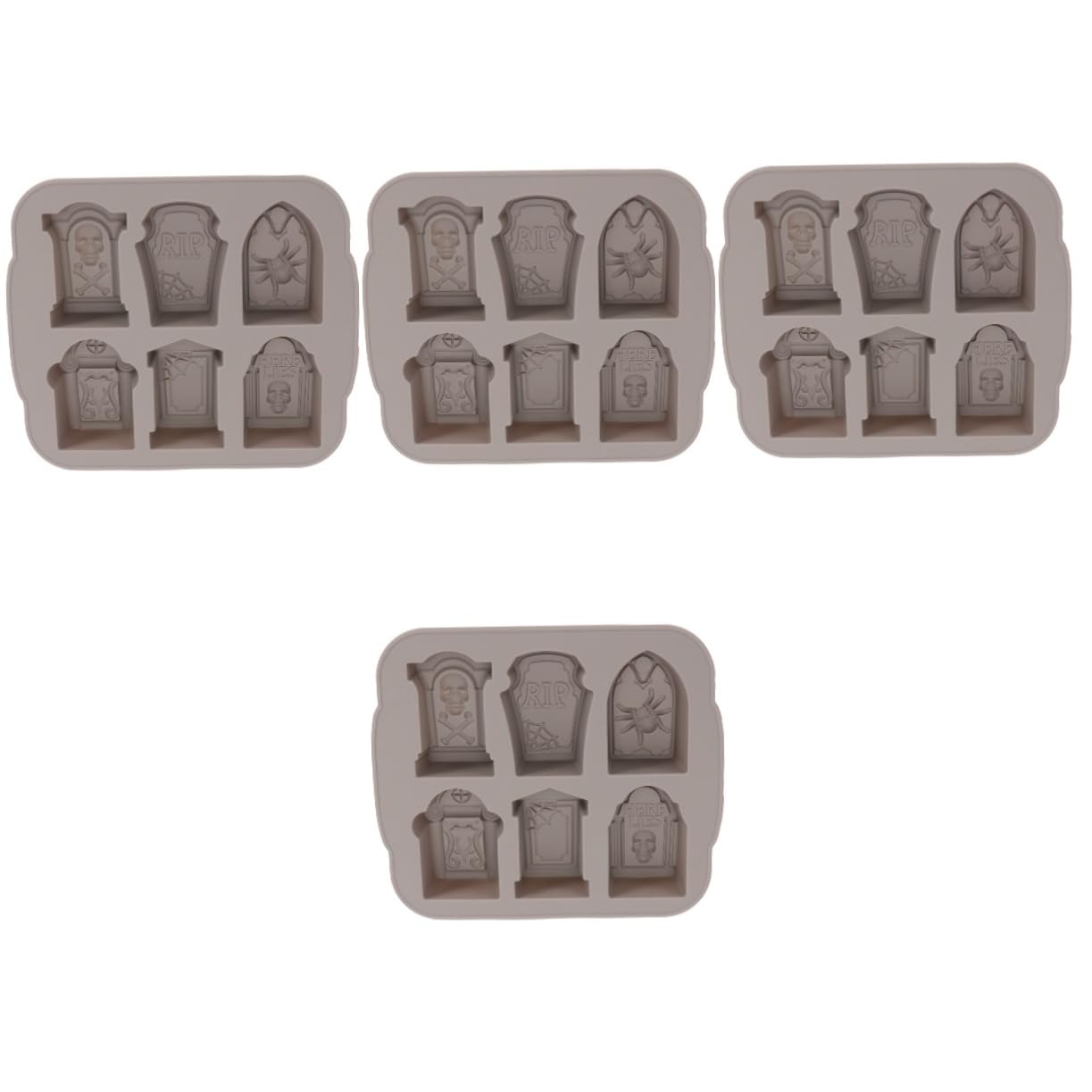 PRETYZOOM 4 Stück Grabstein-eisformen Grabstein-eisschale Grabsteinform Cupcake-tablett Fondantformen Cupcake-topper Partydekorationen Barren Grabstein-eiswürfel Eiswürfelform Kuchen Grey