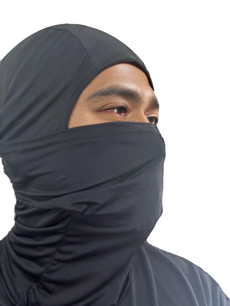 Pnk Trend 2 Way Black Hood Balaclava Ski Mask One Size Fit All, Dri Fit, Wrinkle Free