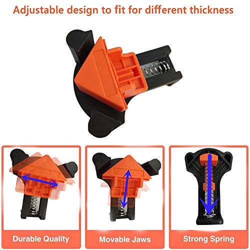 Angle Clamps For Wood, Edions 12Pcs Angle Clamps 60/90/120 Degree Clamp Adjustable Angle Fixing Clips Picture Frame Corner Clamp Positioning Tool Suitable For Woodworking, Drilling And Cabinet Making #TOP2