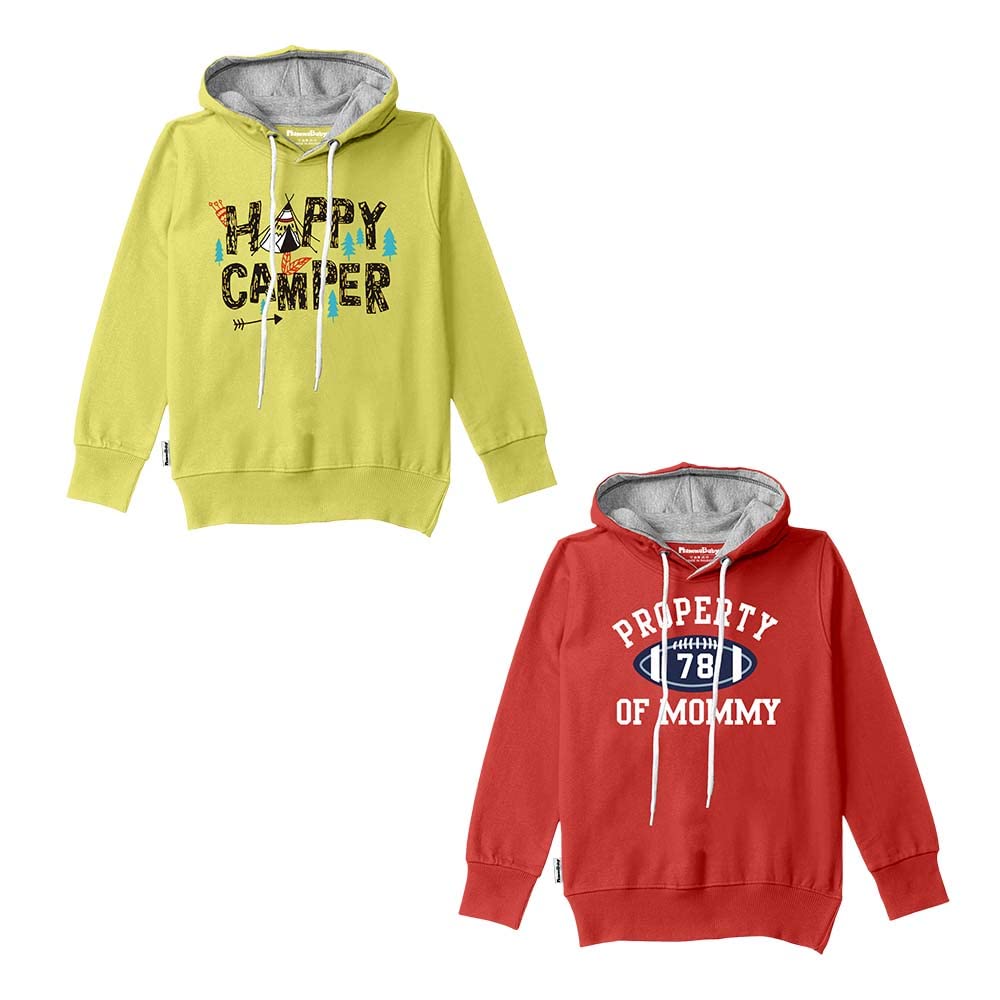 NammaBabyBaby Boy's Fleece & Cotton Hooded Sweatshirt (Pack of 2)