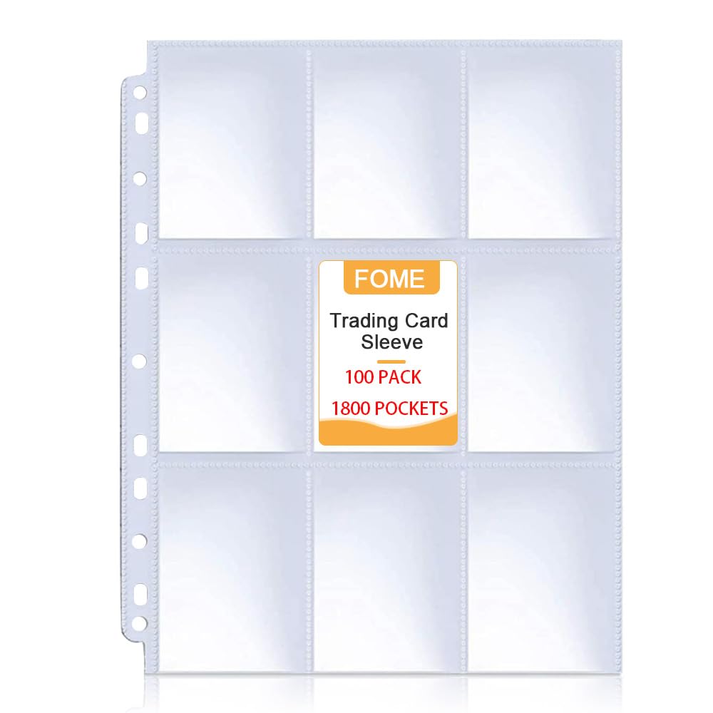 100 Sammelkartenhüllen 9-Pocket - Doppelseitig Für 3-Ring-Ordner