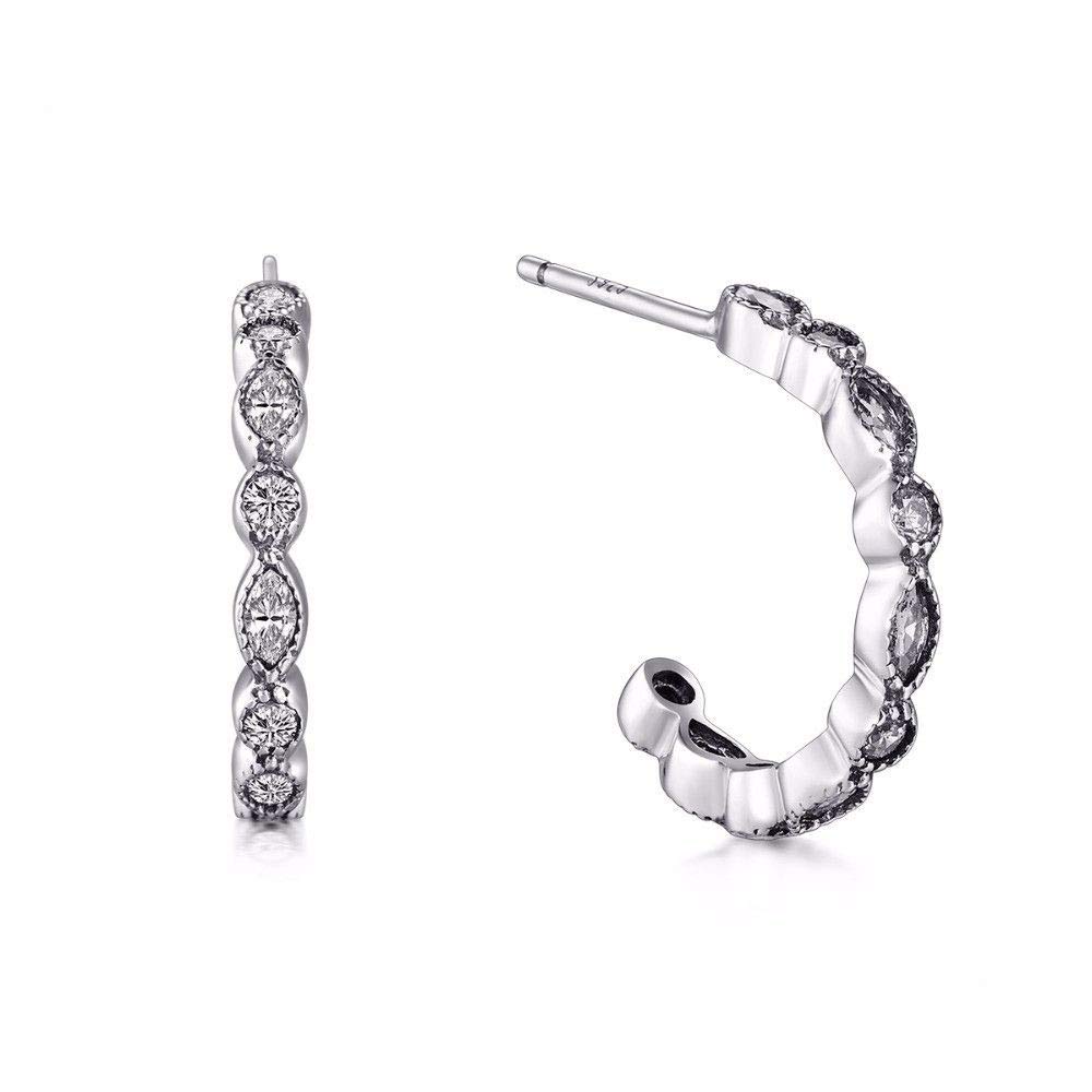orecchino Orecchini Pendenti Orecchini a Bottone in Argento Sterling s925 Design Semplice con zirconi Trasparenti per Le Donne Gioielli da Sposa Gioielli Accessori per Ragazze Accessori Moda per