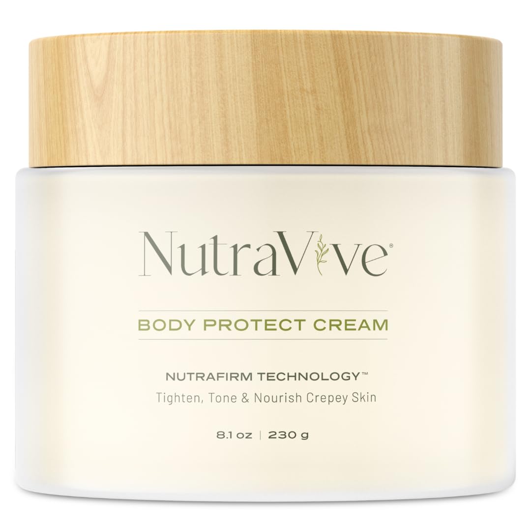 NutraVive Body Protect Cream – Anti-Aging Crepey Skin Moisturizer, 8.1 Oz – Tighten, Tone & Nourish Crepey Skin – Full Body Moisturizing Treatment -