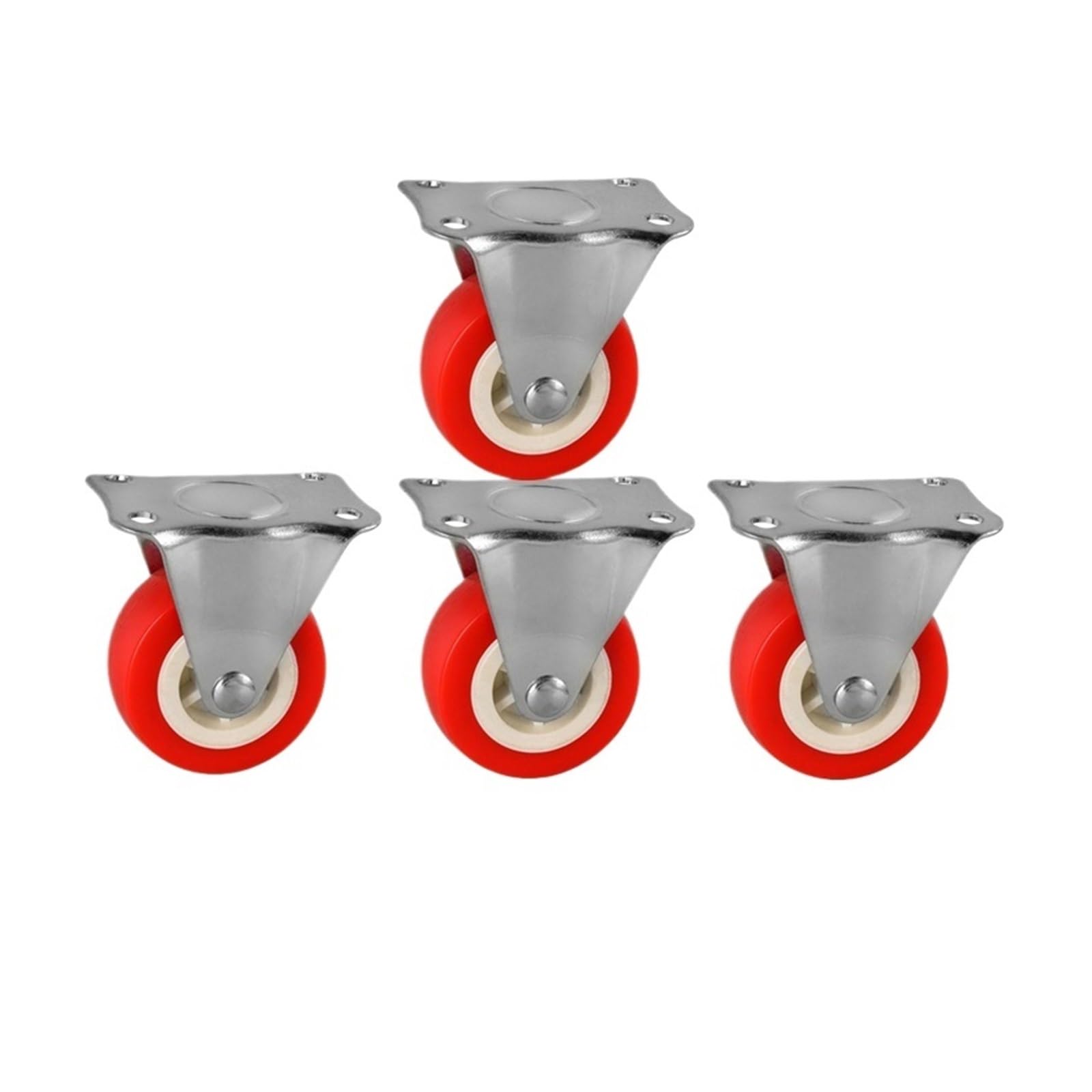 Roulettes directionnelles pour meuble de salon lot de 4 petites roues rouges en PVC de 65mm