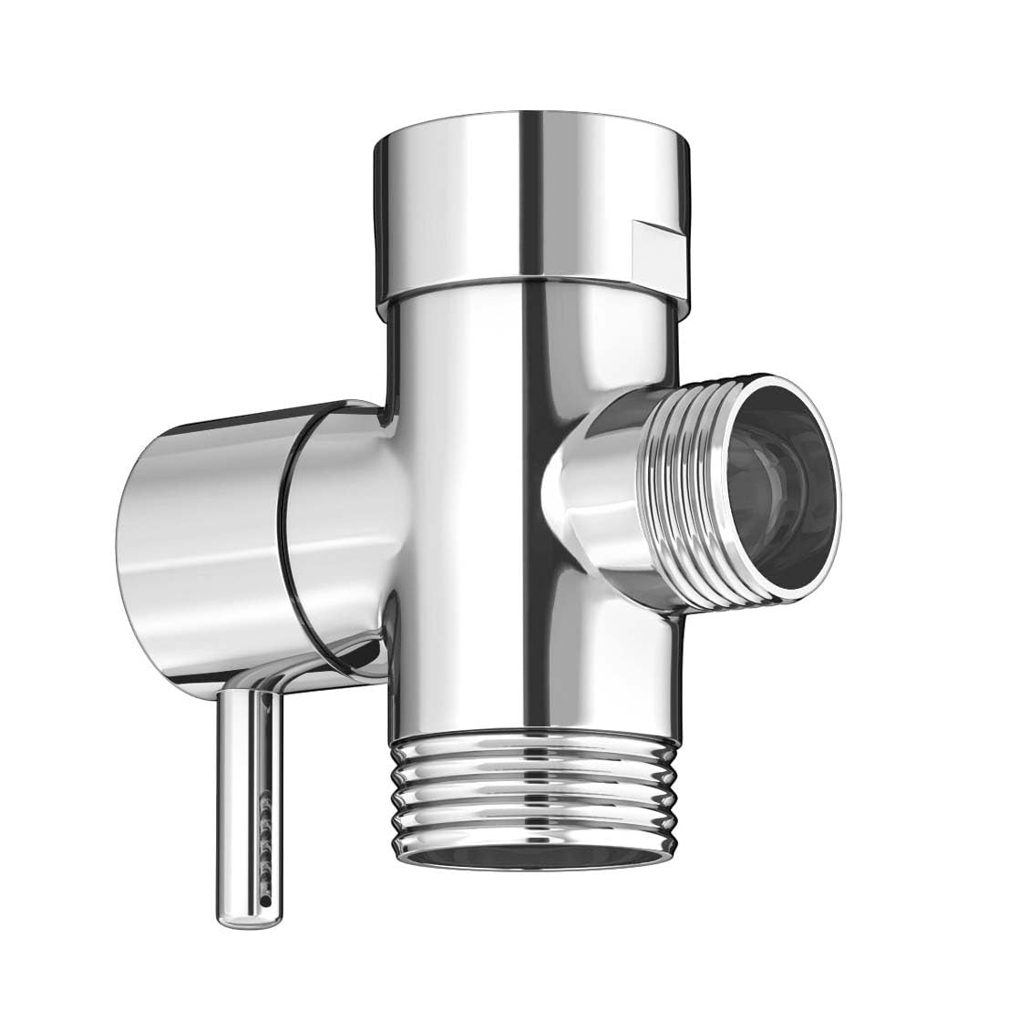 Nes Home Silver Bidet T-Adapter Diverter Valve With Lever Chrome For Toilet Sprayer