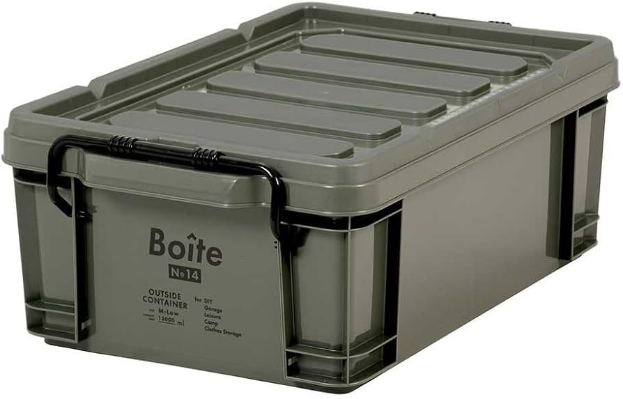 Amazon.co.jp: ベストコ コンテナボックス 収納 M ロー 13L カーキ MA