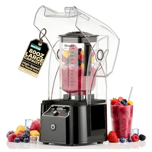 WantJoin Professional Commercial Blender With Shield Quiet Sound Enclosure 2200W Industries Strong and Quiet Professional-Grade Power, Self-Cleaning, Black
