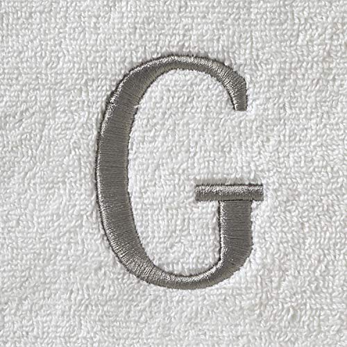 SKL Home Casual Monogram Hand Towel (2-Pack), G, 16x26, White - Image 2