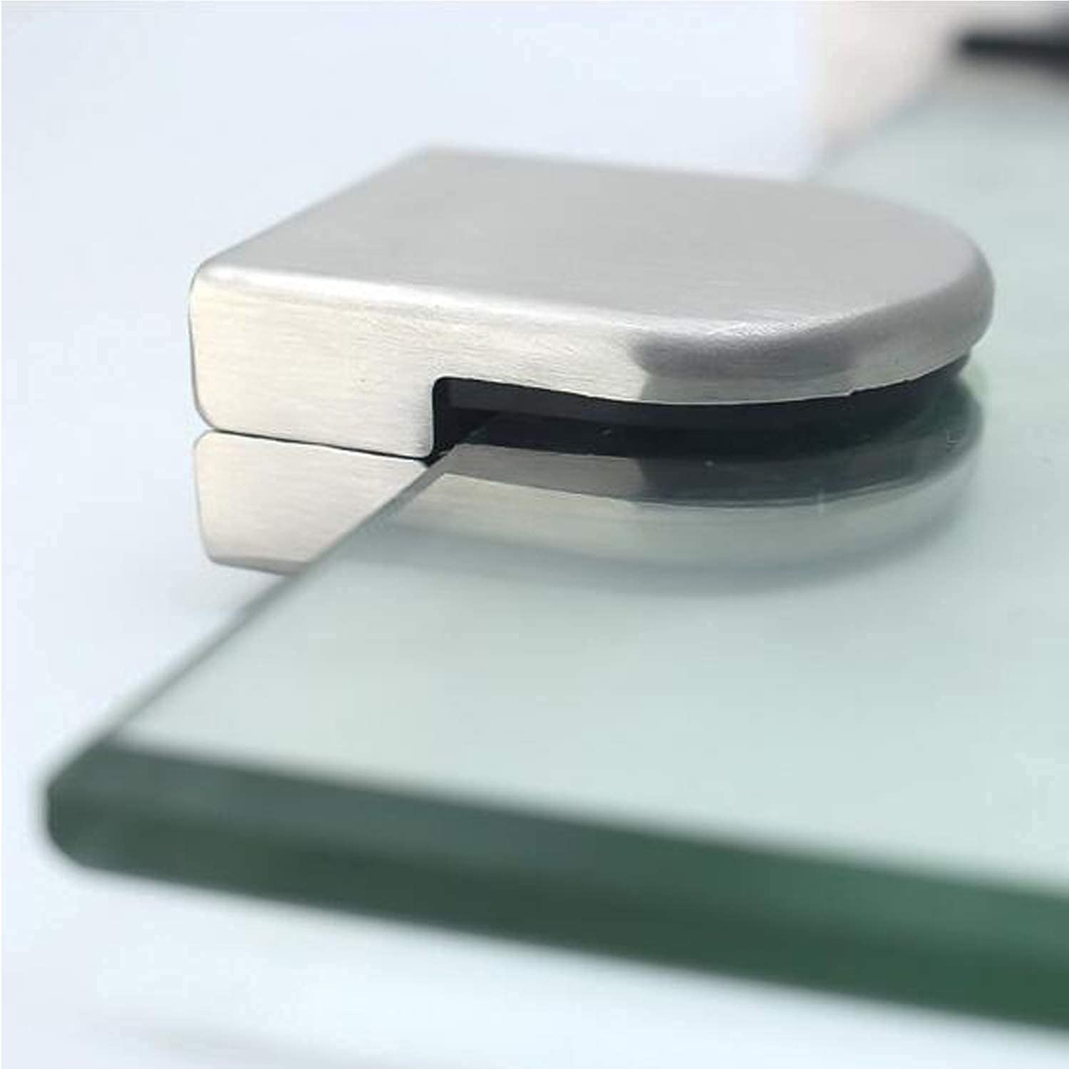 tonchean Glass Clamp 24PCS 304 Stainless Steel Round Glass Bracket Adjustable Flat Back Glass Clip Clamps Holder for Balustrade Staircase Handrail 1/4-5/16 Inch