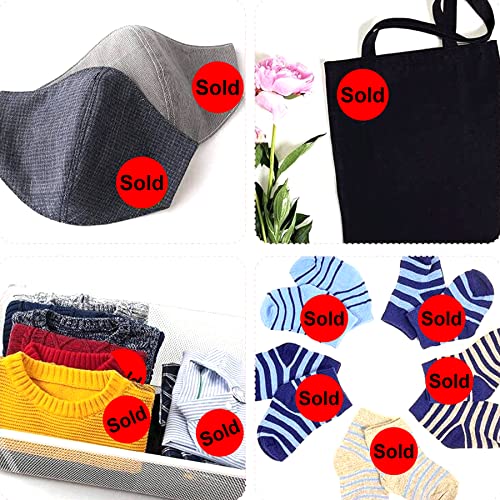 Round Sold Stickers 2" Fluorescent Red Sold Labels-Sold Point Of Sale Pricing Inventory Control Lables For Retail Store Yard Sale 500/Roll Retail Clearance Stickers For Realtors Office Products #TOP2