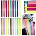 Produktbild Farbiger Haarverlängerung Clips, Multi-Farben Haarsträhnen, Regenbogen Farbe Gerade Synthetisch Haarteil für Mädchen und Kinder Haarteile Strähnchen Clip (18 Farben)