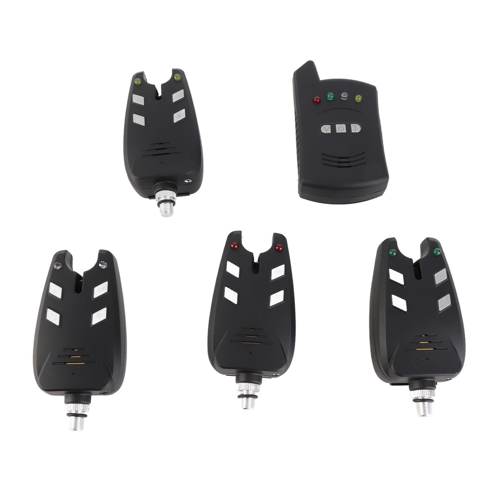 4 Pcs Fishing Bite Alarm & Fishing Supplies Pcs Receiver Indicator Sound & LED Light Alert Fish Equipment Accessories