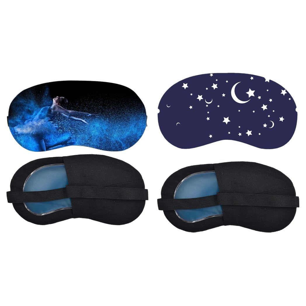 Aoxeria Blue Spirit Horse, Moon and Stars Sleeping Eye Mask Combo, Soft Comfortable Light-Blocking Eye Cover for Women, Men & Kids, Reusable Blindfold for Night Sleep, Nap, Travel, Flight (Pack of 2)-image-23