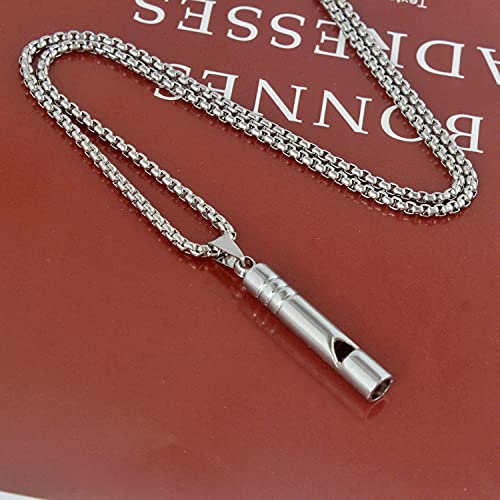 Titanium Steel Silver Whistle Necklace Can Blow Casual Unisex4