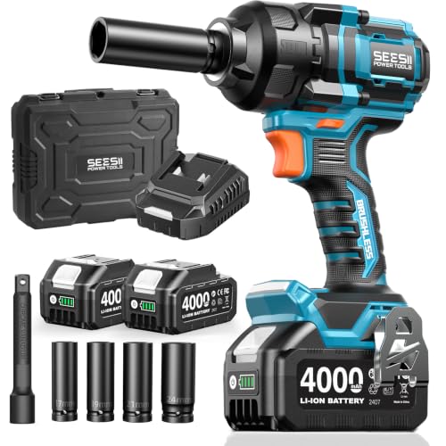 Seesii Impact Wrench 886Ft-lbs/1200N.m,1/2 High Torque Impact Gun...