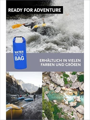 5. Bild von DonDon Dry Bag wasserdichte Tasche 2l, 5l, 10l, 15l, 20l, 30l Pack-Sack Beutel mit Schultergurt 2 Liter