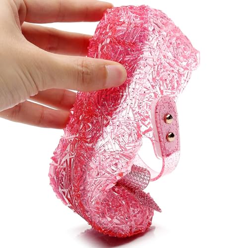 Girls Jelly Sandals Kids Toddler Cute Bowknot Princess Dress Shoes Glitter Closed Toe Summer Casual Wedge Sandal4