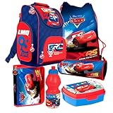 Cars Auto Rennwagen Schulranzen Tornister Ranzen Schulrucksack Schultasche 6 teilig mit Sticker-von-Kids4shop