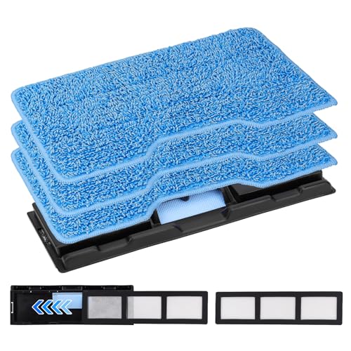 Image of Reusable for Shark Vacmop Replacement Pads: Pad Refill Fit For Shark Wet Vacmop /Vacuum Mop Vac /Vac Mop /Mopvac VM252 VM200 VM200p12 VMP30 VM190 VM250 Cleaner With Dirt Chamber hard floor(1+2+3pack)