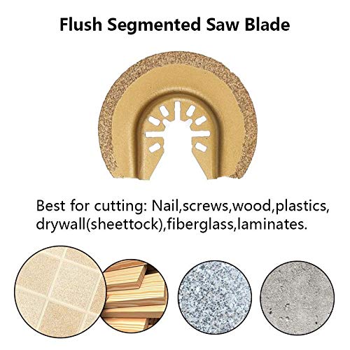 Lsaardth Multitool Zaagbladen - 4PC Carbide Oscillerende Multitool Zaagbladen Cement Keramische Tegel Grout Cutter - Image 7