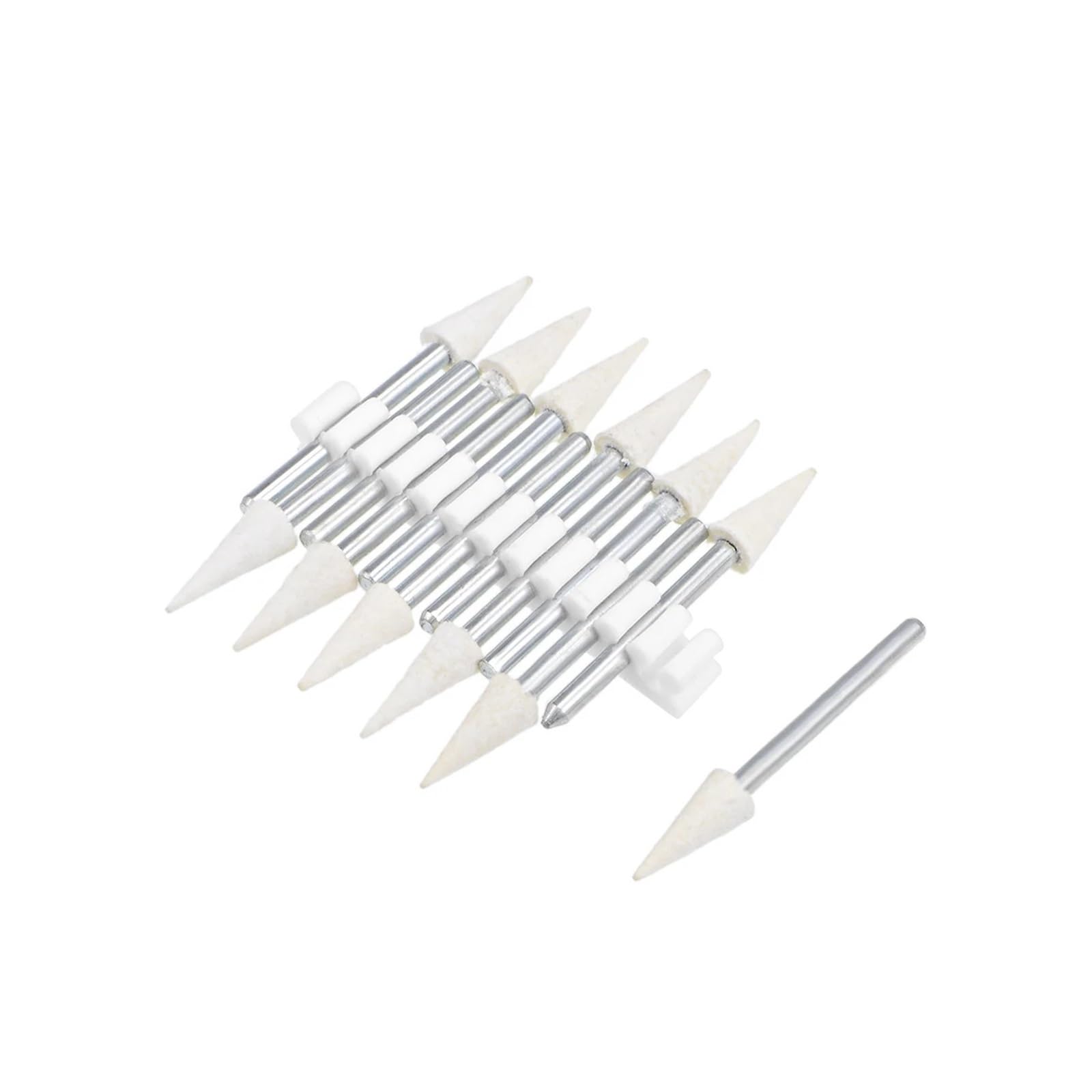 12/24Pcs Wool Felt Mounted Points Conical Polishing Buffing Wheel 6/8/10/12mm Grinding Head With 3mm Shank For Rotary Tools