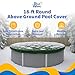 Blue Wave Silver 12-Year 18 ft Round Above Ground Pool Cover for Winter – Durable & Weather-Resistant Polyethylene – 4 ft Overlap, Black Underside, Reinforced Grommets, Winch, Cable – Forest Green