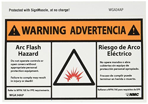 Señal de advertencia de arco eléctrico bilingüe para evitar accidentes en pack