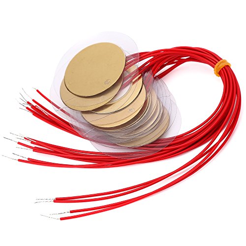 Image of 20PCS 35mm Prewired Piezo Elements Buzzer Sounder Sensor Trigger Drum Disc