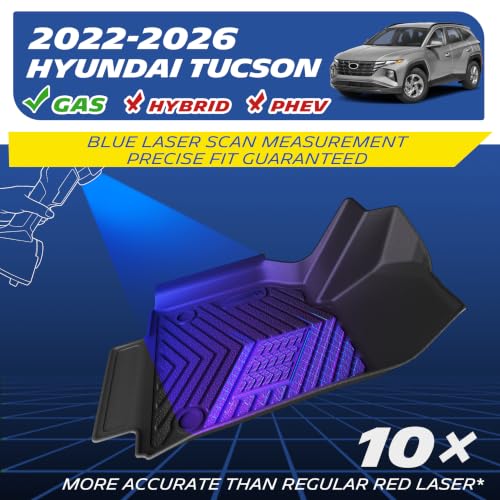 Image of Michelin Vehicle Mats for 2022-2026 Hyundai Tucson Gas (4 Piece) | Not Fit Hybrid or PHEV, All-Weather TPE Custom Fit Liner, Premier