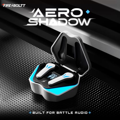 Image of Fire-Boltt Aero Shadow TWS Earbuds Custom EQ, RGB Lights, Wireless Bluetooth 5.4, Music & App Support, 50H Playtime, Fast Charging Case, 50ms Low Latency for Gaming, Touch Controls- Artic White