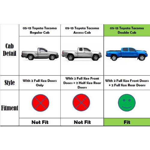 Viogi Fit 05-16 Toyota Tacoma Double Cab (W/ 4 Full Size Doors Only,Aka Crew Cab) 4" S/S Oval Tube Side Step Rails Nerf Bar Running Boards #TOP3