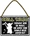 WOGEKA ART Retro Blechschild - Grill Wars - witziger Spruch als Geschenk-Idee zum Geburtstag Weihnachten zur Dekoration 18x12 cm Vintage-Design Hänge-Schild aus Metall HS511