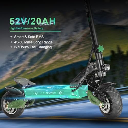 ZU06 Electric Scooter, 1200W Motor Up to 35 MPH, 52V 20Ah