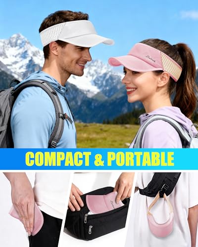 Image of Sports Sun Visor for Men & Women Breathable Mesh, Stretchy Foldable Cooling Visor Hat for Running, Golf, Tennis, Hiking