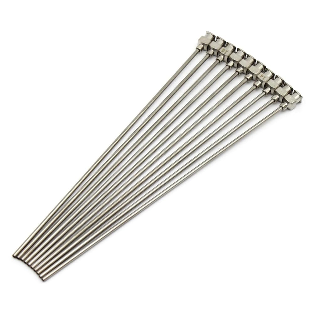 Aniyaa 10 Pieces Dispensing Needle 6 Inch Stainless Steel Blunt Tip Luer Connector Stainless Steel Blunt Needles 14G