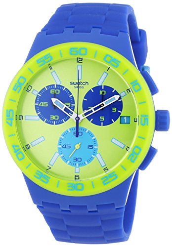 Preisvergleich Produktbild Swatch Unisex-Armbanduhr Chrono Blue Rug Chronograph Quarz Plastik SUSN404