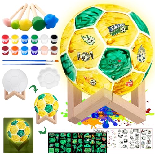 Regalos de fútbol para niños, lámpara LED de noche, luz nocturna de fútbol, regalos DIY, accesorios de arte, juego de manualidades para niños, niños, niñas, regalos creativos de cumpleaños
