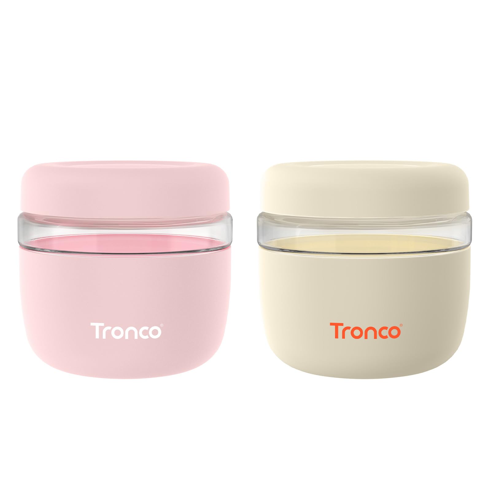 Tronco 24 oz Glas-Lebensmittelaufbewahrungsbehälter mit Deckel, luftdichte, auslauf- und verschüttungssichere Glas-Lunchschüsseln für die Essenszubereitung, Salat, Joghurt, Suppe & Eintopf