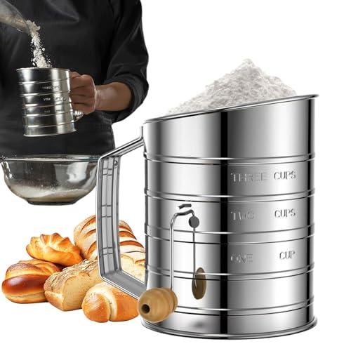 Dubbulon Tamiz para Harina | Tamizador De Harina Acero Inoxidable 720 ml para Hornear,Cernidor Azúcar Herramienta De Cocina Alimenticio | Dosificador para Azúcar é En Repostería Pasteles Tartas Pan