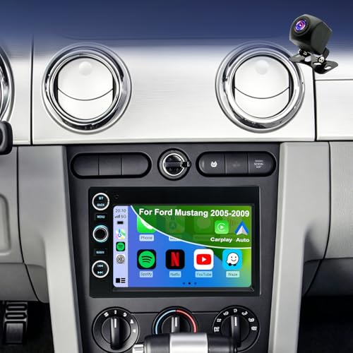 5GWiFi Upgrade Car Radio for Ford Mustang 2005-2009, Edge 2007-2010, Expedition 2007-2014, Fusion 2006-2009, 7inch Touch Screen Car Stereo Wireless Carplay Android Auto GPS Bluetooth FM Backup Camera