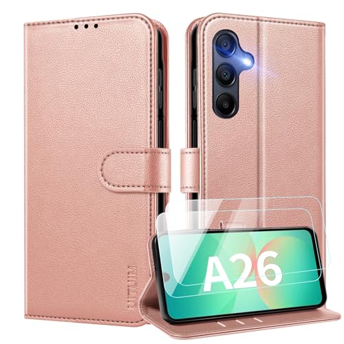 UITUIM Coque pour Samsung Galaxy A26 5G Coque Etui Portefeuille Cuir avec 2 Verre Trempé...