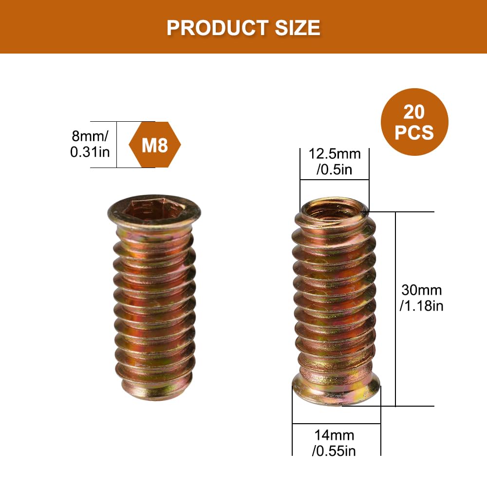 Inschroefmoer Verzinkt M8, DIN 7965 - type SK, Binnenzeskant Inschroefmoer Verzinkt M8, DIN 7965 - type SK, Binnenzeskant